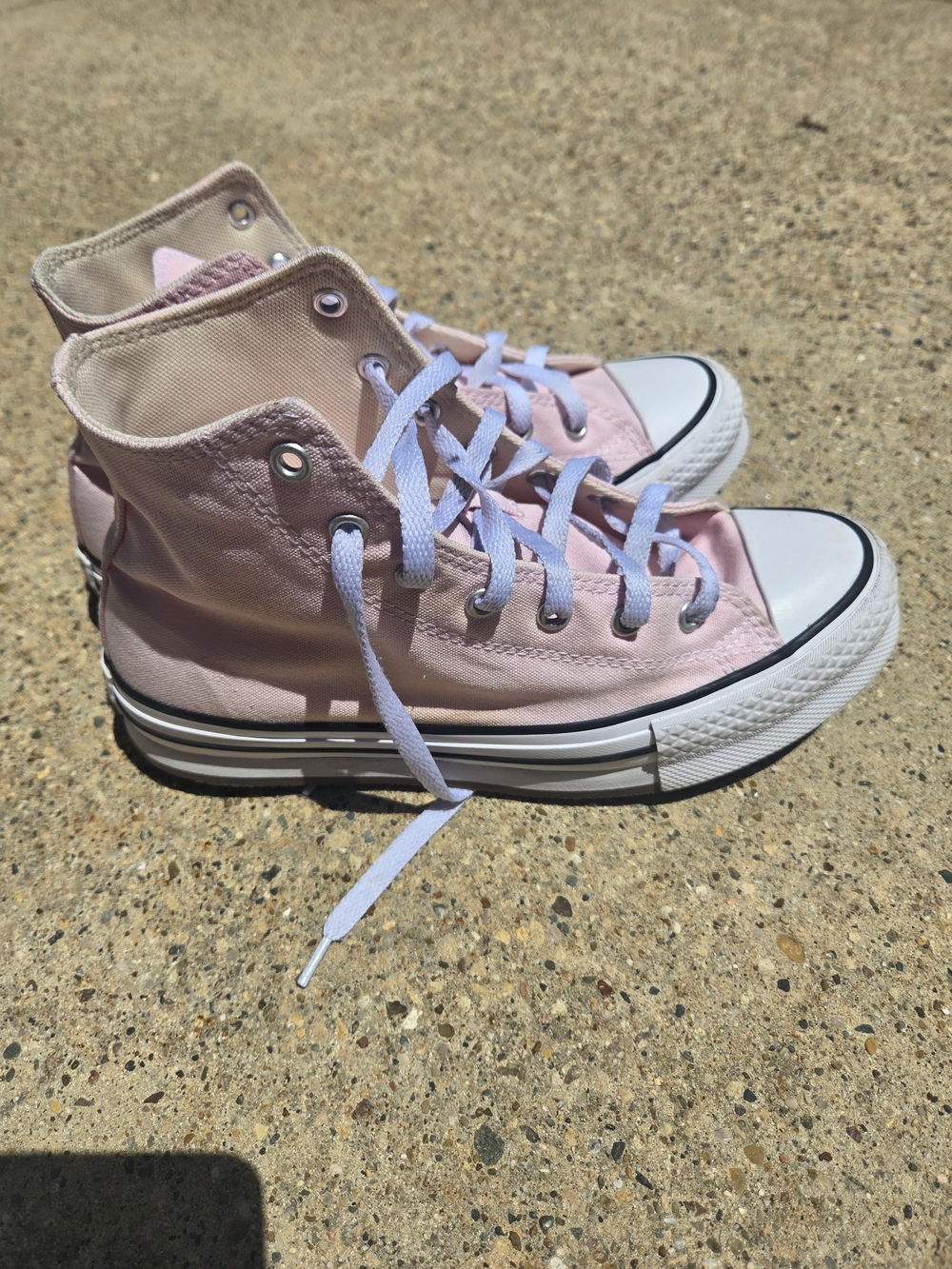 Converse Pink High-Top Canvas Sneakers with White Soles